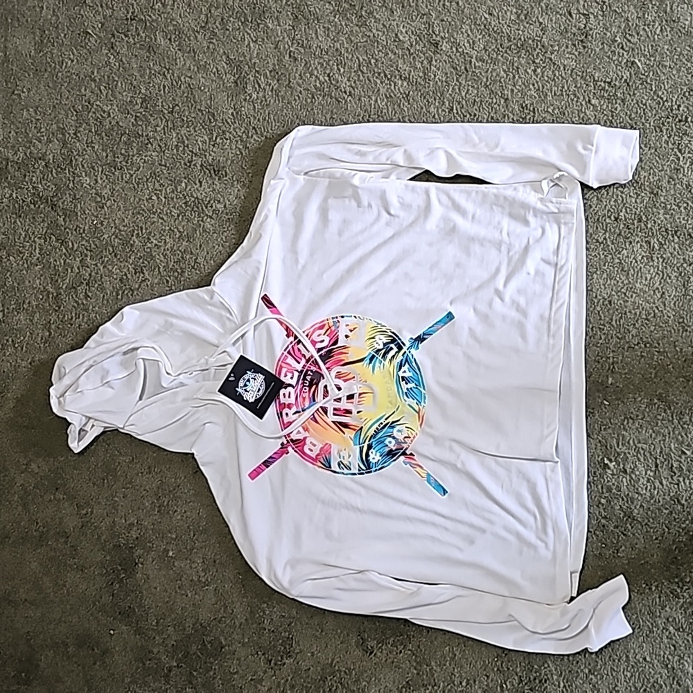 Barbells and ponytaila Lightweight crop hoodie tee